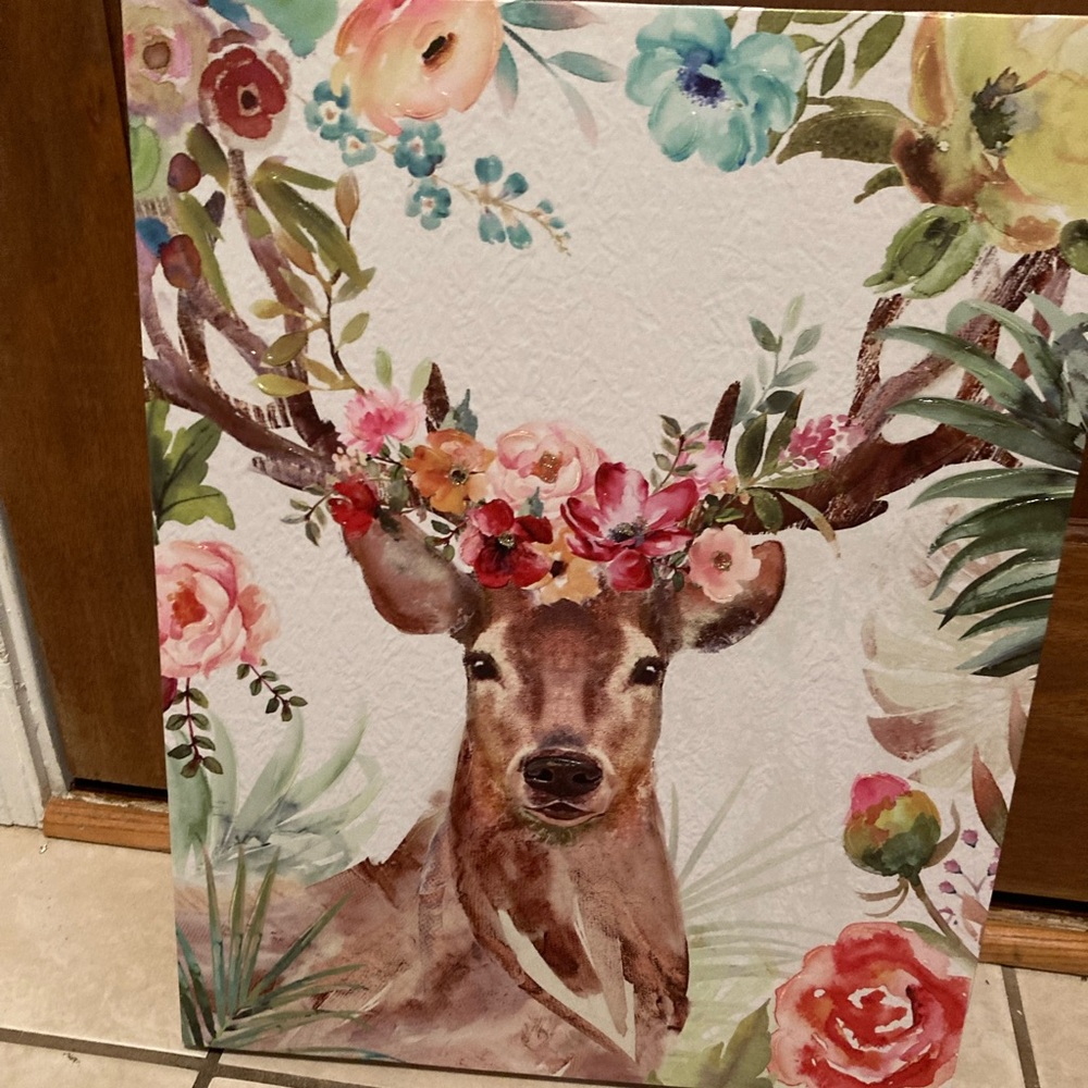 Canvas Photo of a Floral Deer